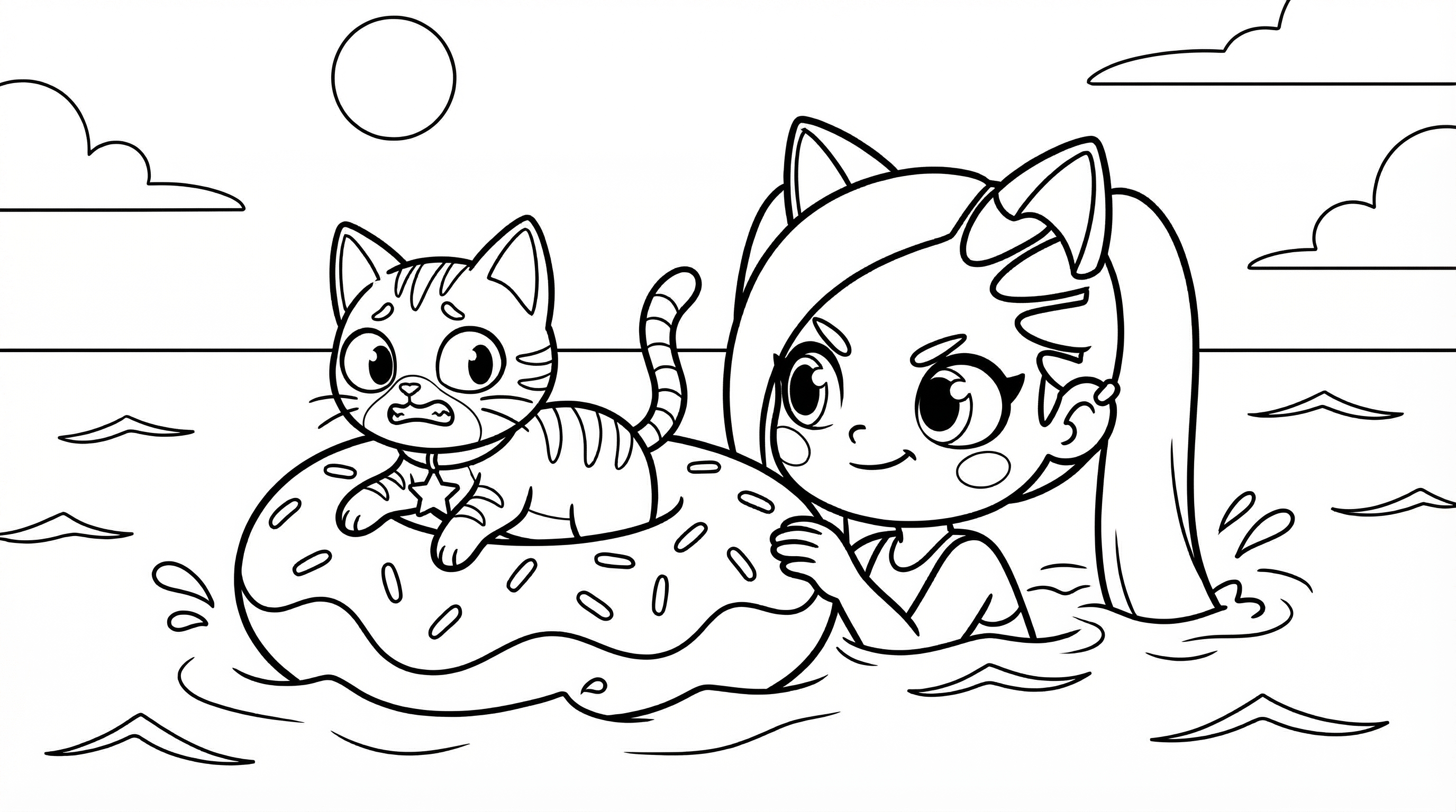 Dibujo mágico Lilicat Avatar World colorear Natacion