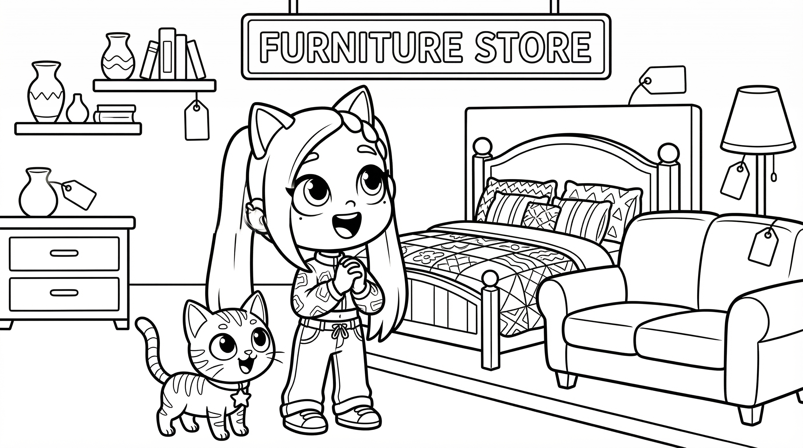 Dibujo mágico Lilicat Avatar World colorear Tienda_Muebles